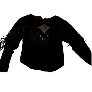 Vintage Pioneer Wear suede fringe pullover Western jacket shirt Size 6